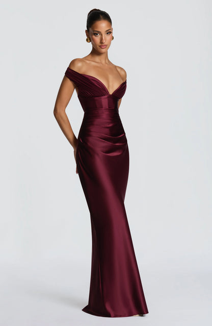 Chella-Satin Evening Gown